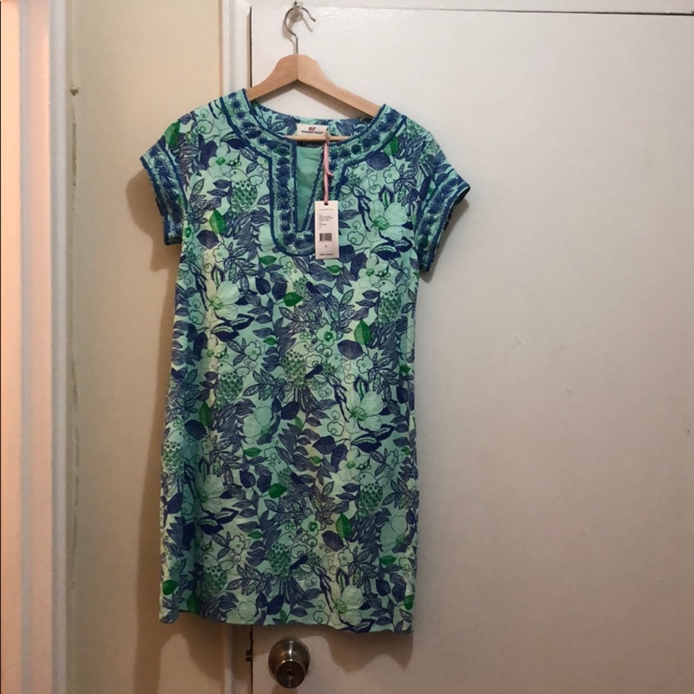 Vineyard Vines Dress Size 2 floral wintermint NWT
